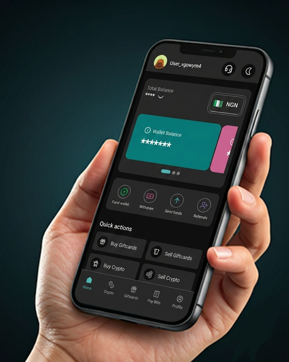 SwegzApp open on a phone held in one hand